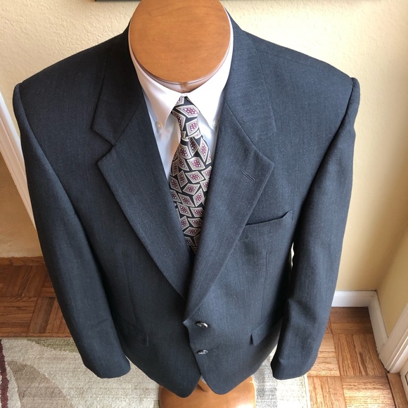 Dark Charcoal Gray Evan-Picone Men’s Wool … - Picture 3 of 11